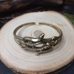 Intertwined Two Serpentines Cuff Bracelet