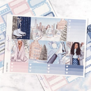 Schaatsen Winterdagje uit Datum Planner Sticker Kit voor 1,5 inch verticale planners (B6, A6) Inclusief functionele en decoratieve stickers - MINI