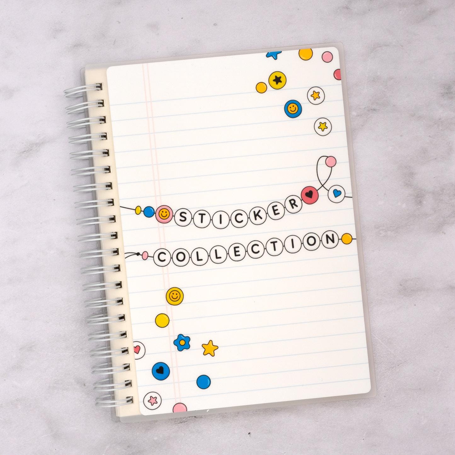 Friendship Bracelet Reusable Sticker Album 5" x 7" | Sticker Collecting Book, Sticker Storage, Repositionable Paper, Plannerface