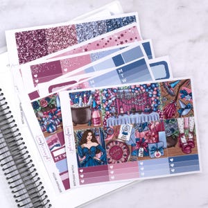 Kit d'autocollants hebdomadaires anniversaire sorcière pour planification verticale (7 x 9, B6 A5) | Plus de 6 pages d'autocollants fonctionnels et décoratifs pour agenda, pour garder la mémoire