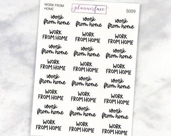 Work From Home Scripts | Lettering Planner Stickers, Planning Scripts, Mixed Hand Lettered Fonts in Black (S009)