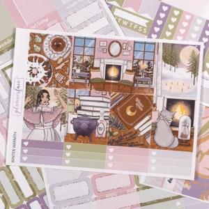 Weekplanner sticker winterwarmte voor 1,5 inch planners met verticale kolommen (7 x 9, B6, A5, A5W) Inclusief functionele en decoratieve stickers