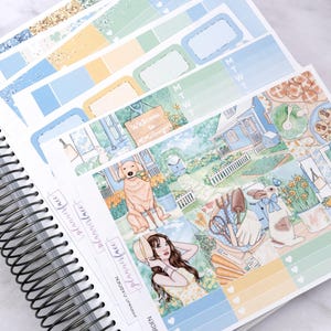 Kit d'autocollants hebdomadaires Spring Garden pour aménagement vertical (7 x 9, B6 A5) | Plus de 6 pages d'autocollants fonctionnels et décoratifs pour agenda, pour garder la mémoire