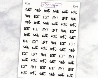Edit Scripts | Lettering Planner Stickers, Planning Scripts, Mixed Hand Lettered Fonts in Black (S006)