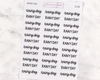 Rainy Day Scripts | Lettering Planner Stickers, Planning Scripts, Mixed Hand Lettered Fonts in Black (S158)