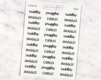 Cuddles Scripts | Lettering Planner Stickers, Planning Scripts, Mixed Hand Lettered Fonts in Black (S041)