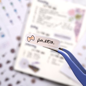 Pasta vormen planner stickers | Italiaanse keuken, afhaalmaaltijden of restaurant Mini Doodle-pictogrammen (35 stickers per vel) Leuk en kleurrijk