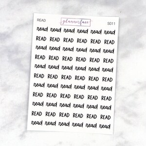 Pegatinas para planificador de letras Read Scripts, guiones de planificación, fuentes manuscritas mixtas en negro (S011)