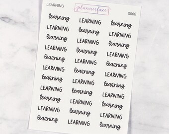 Scripts leren | Belettering plannerstickers, planningsscripts, gemengde handlettertypen in zwart (S066)