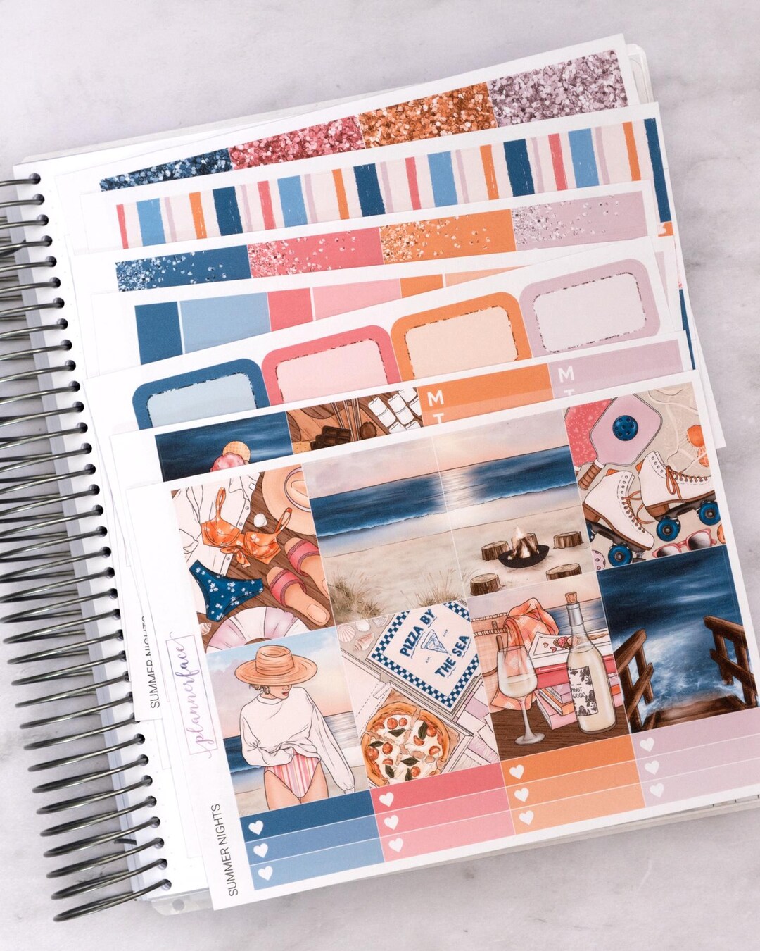 Summer Nights Weekly Sticker Kit for Vertical Planning (7x9, B6 A5) | 7 ...