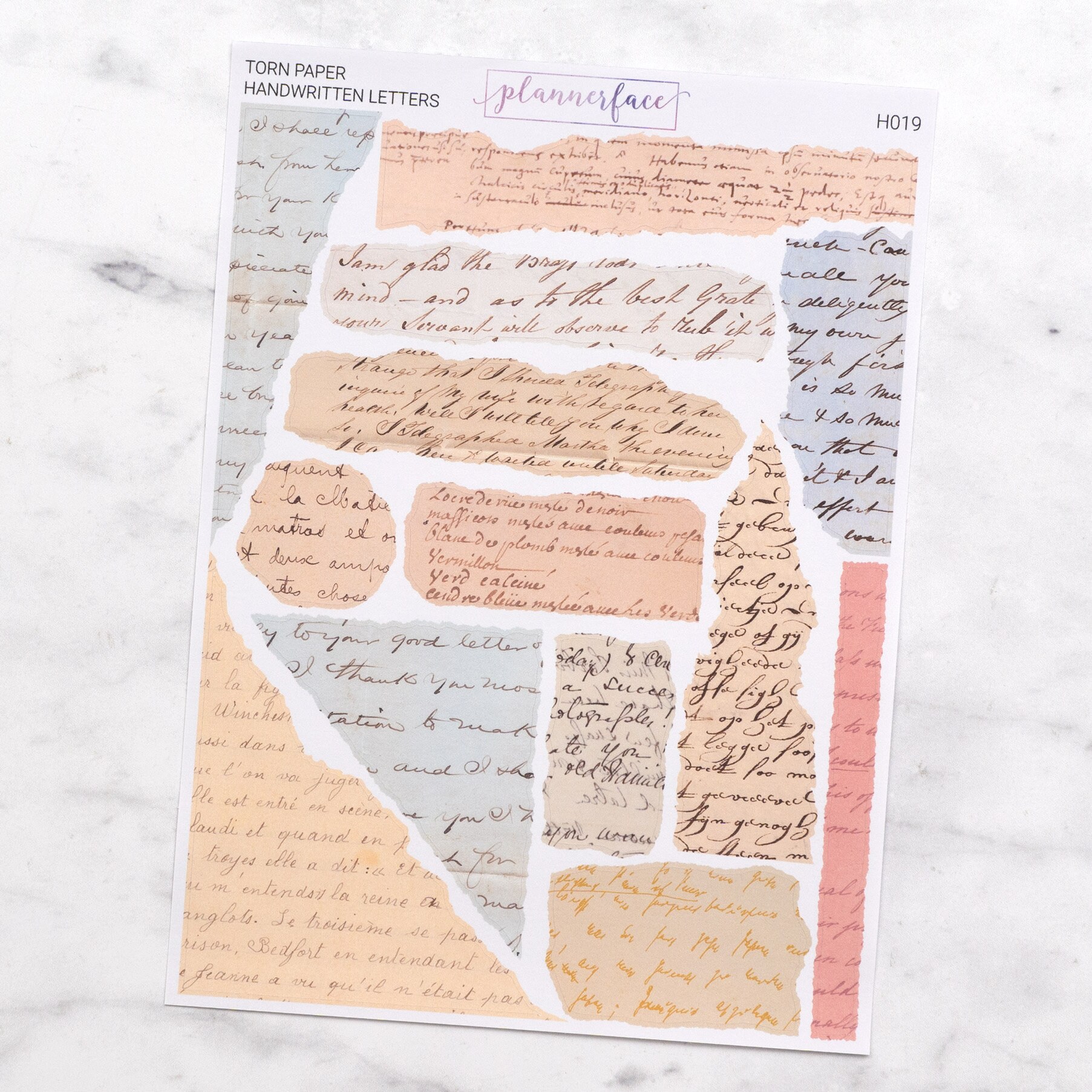 Handwritten Letters Torn Paper Edge Journalling Stickers for Bullet ...
