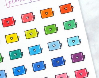 Laptop Planner Stickers | Computer, Work, Study Mini Doodle Icons (35 Stickers Per Sheet) Cute & Colourful