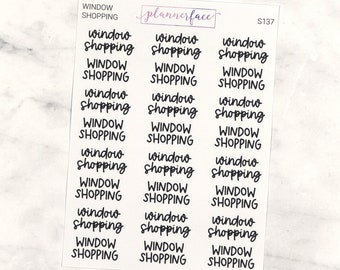 Window Shopping Scripts | Lettering Planner Stickers, Planning Scripts, Mixed Hand Lettered Fonts in Black (S137)