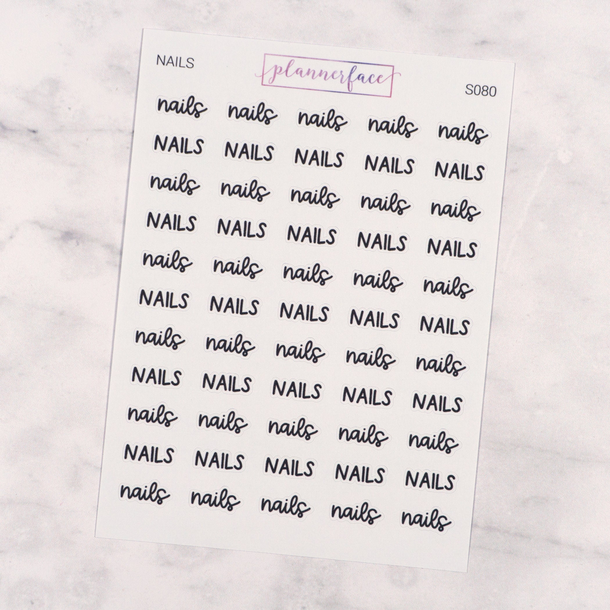 Nails Scripts | Lettering Planner Stickers, Planning Scripts, Mixed ...