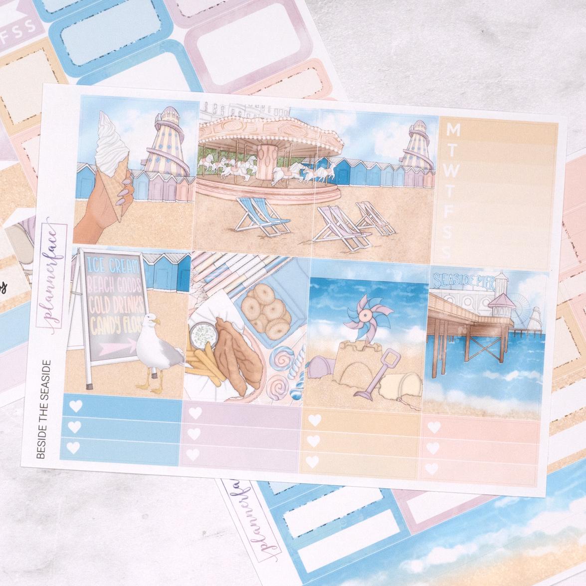 Beside the Seaside Mini Weekly Kit | Stickers for Vertical Planners, 4 ...