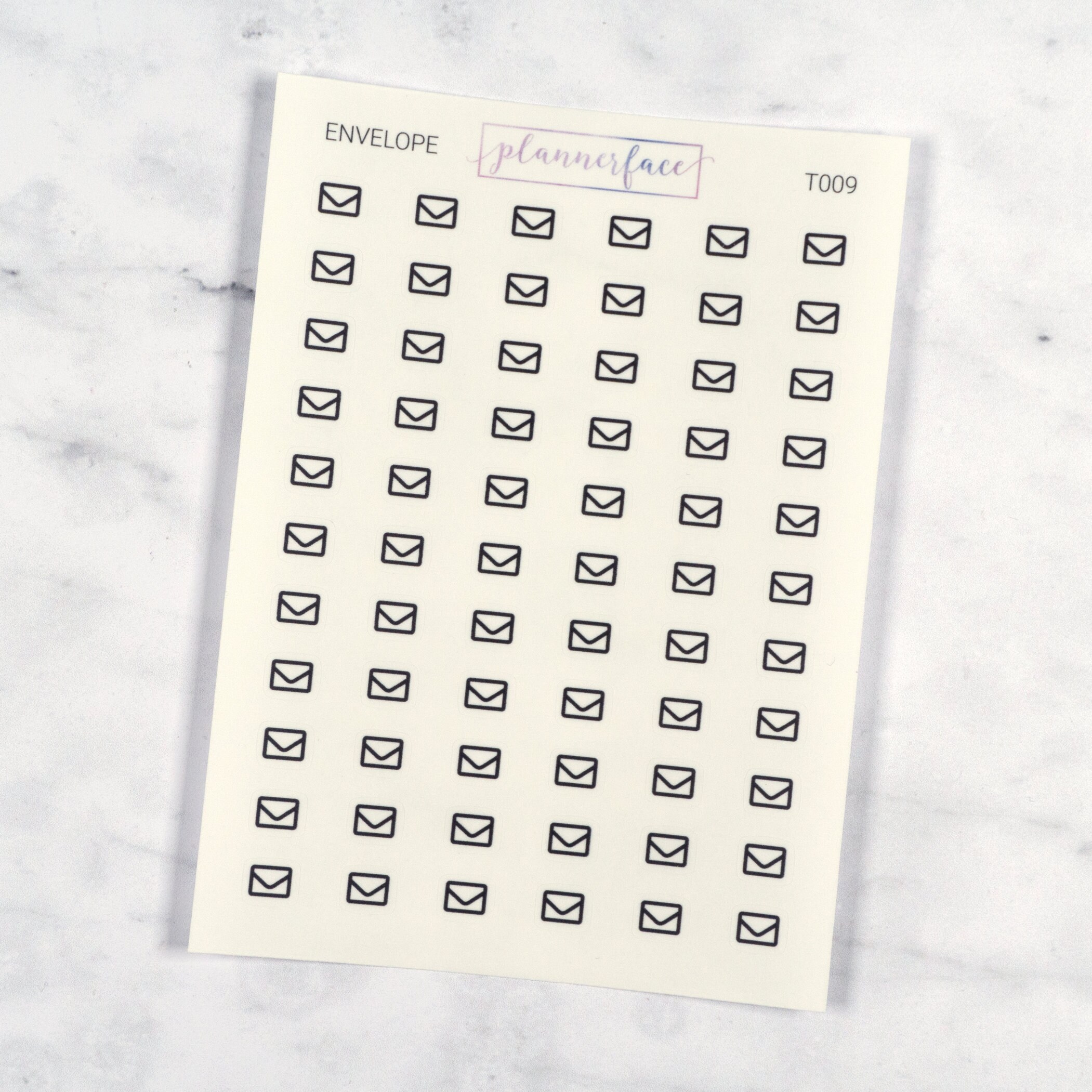 66 Mini Envelope Stickers on A6 Sheet Matt Premium Paper  Icon/send/post/email/message/pastel/functional/planner/cute/kawaii/girly/diary  