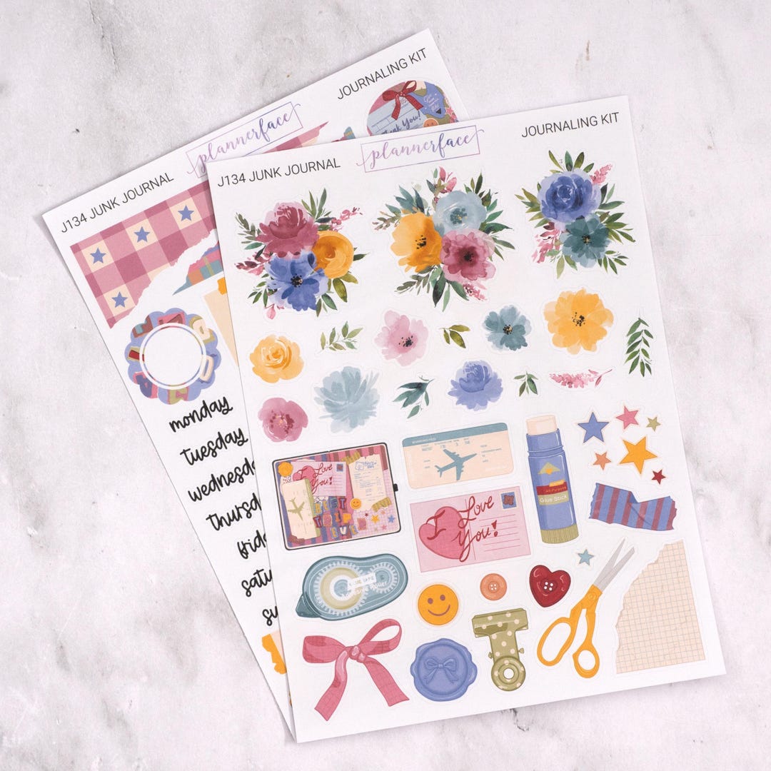 Junk Journal Crafty Journalling Kit for Bullet Journals & Notebooks ...