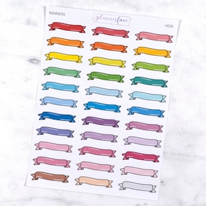 Banner Aufkleber | Multicolor Regenbogen Funktionale Aufkleber für vertikale Planer