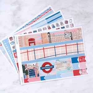 Kit mensile di Londra / Kit di adesivi mensili primaverili da utilizzare con i pianificatori verticali, kit di distribuzione mensile verticale standard per ECLP, TillyJournals