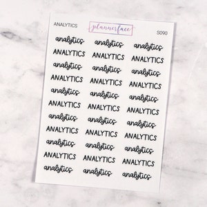 Analytics Scripts | Lettering Planner Stickers, Planning Scripts, Mixed Hand Lettered Fonts in Black (S090)