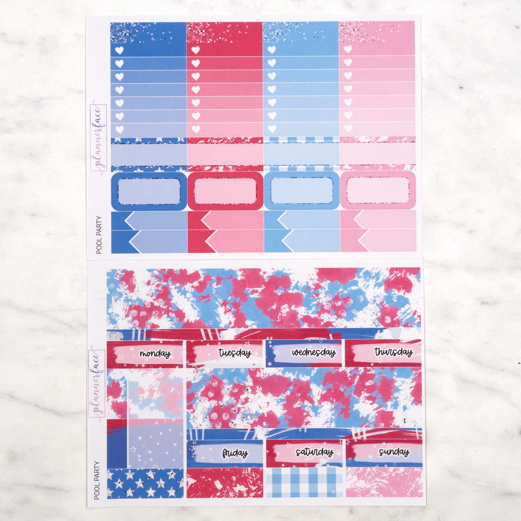 Pool Party Weekly Sticker Kit for Vertical Planning (7x9, B6 A5) | 6 ...