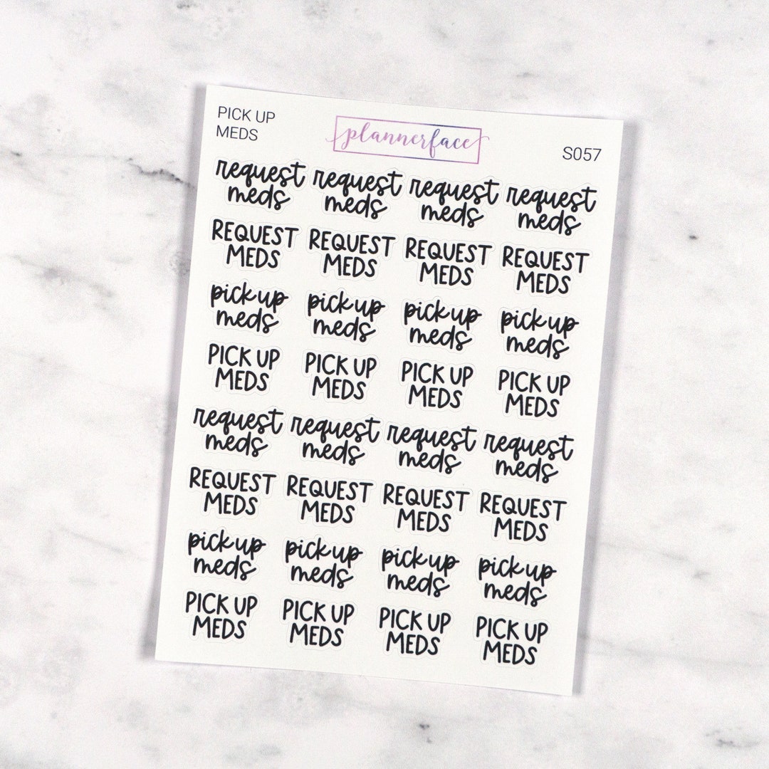 Pick up Meds Scripts | Lettering Planner Stickers, Planning Scripts ...