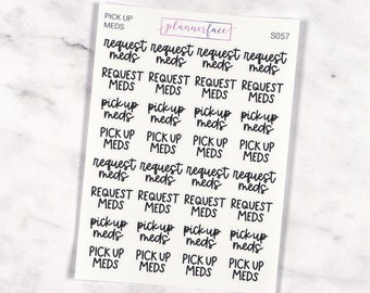 Pick Up Meds Scripts | Lettering Planner Stickers, Planning Scripts, Mixed Hand Lettered Fonts in Black (S057)