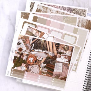 Kit d'autocollants hebdomadaires Toasty pour aménagement vertical (7 x 9, B6 A5) | 7 pages d'autocollants fonctionnels et décoratifs pour agenda, pour garder la mémoire