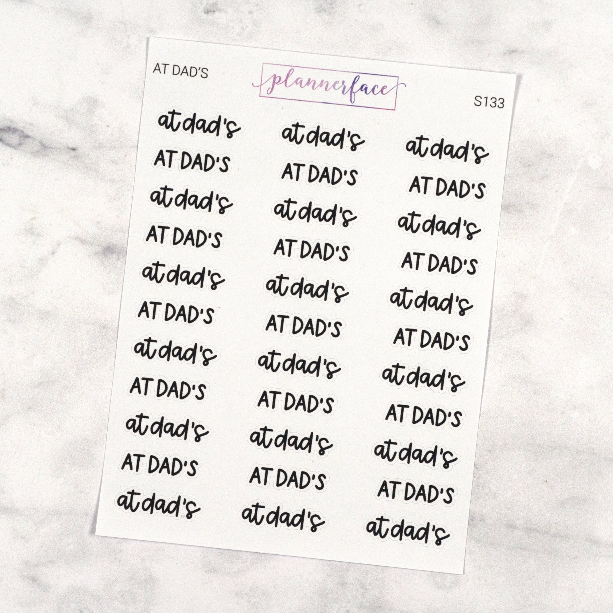 Script Dad At Dad's Scripts | Lettering Planner Stickers, Planning Scripts, Mixed ...