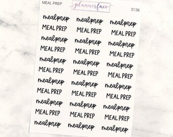 Meal Prep Scripts | Lettering Planner Stickers, Planning Scripts, Mixed Hand Lettered Fonts in Black (S136)
