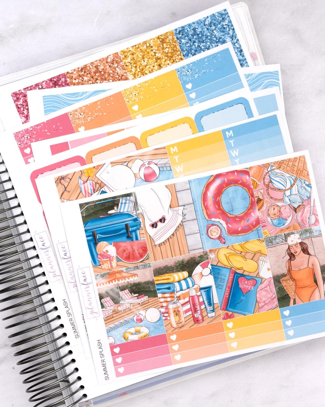 Summer Splash Weekly Sticker Kit for Vertical Planning (7x9, B6 A5) | 7 ...