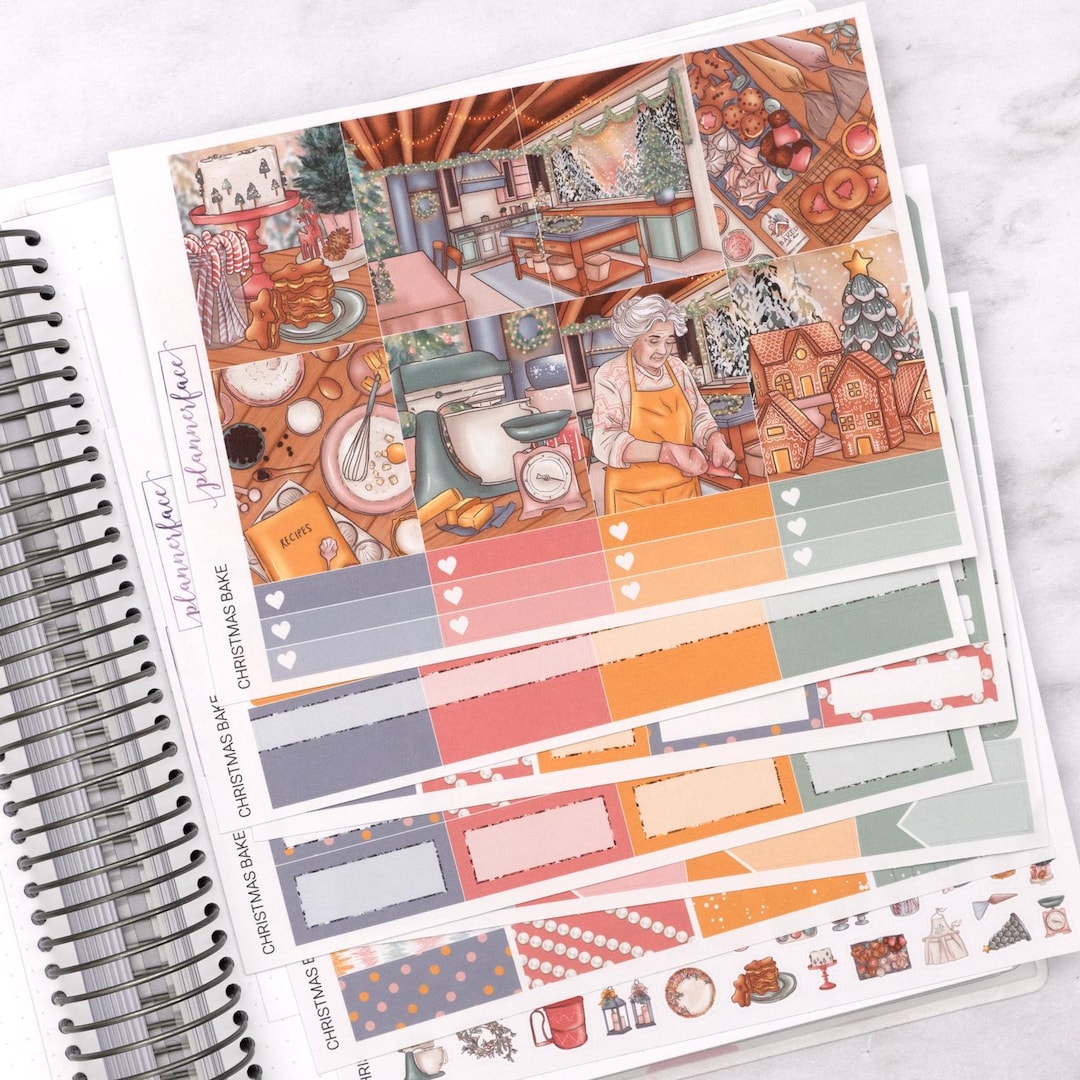 Christmas Bake Weekly Sticker Kit for Vertical Planning (7x9, B6 A5 ...