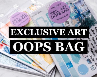 Planner Sticker Oops Bag mit Exclusiver Art (10 Seiten) | Sticker Bündel Misfits Grab Bag Casual Mix | Abnehmbare Matte oder Premium Matte