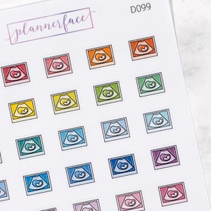 Sonogram (Ultrasound Picture) Planner Stickers | Pregnancy Mini Doodle Icons (35 Stickers Per Sheet) Cute & Colourful