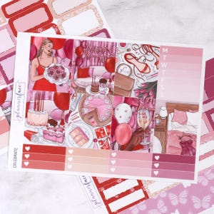 Kit settimanale Celebrate Mini / Adesivi Anytime per pianificatori verticali, set decorativo e funzionale da 4 pagine per la pianificazione o la conservazione dei ricordi