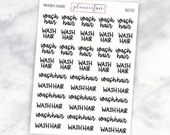 Wash Hair Scripts | Lettering Planner Stickers (S010)