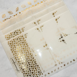 Paquete de superposición de pegatinas para planificador de hojas en lámina dorada (5 hojas, más de 180 pegatinas) Otoño, Otoño