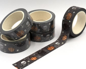 Halloween | Holo Foiled Doodle Washi Tape | Plannerface Decorative Tape, Cute Stationery, Planner Tape, Scrapbooking