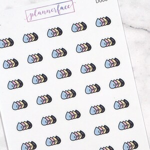 Druckertinte Aufkleber | Mini Doodle Icons (35 Aufkleber pro Blatt) Niedlich & Bunt