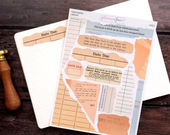 Handwritten Letters Torn Paper Edge Journalling Stickers for Bullet ...