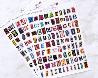 Ransom Letter Journalling Stickers (3 Sheets) for Junk Journals, Notebooks & Scrapbooking, Cut Out Alphabet Deco Titles