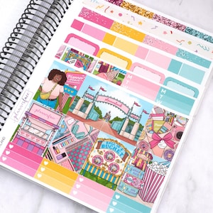 Kit di adesivi settimanali Plannerland per la pianificazione verticale (7x9, B6 A5) / 7+ pagine di adesivi funzionali e decorativi per planner, per conservare i ricordi
