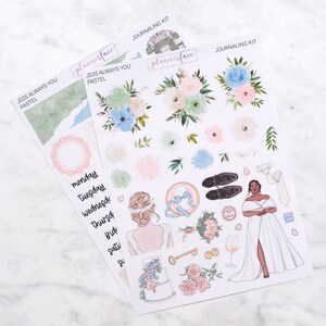 Immer Du (Pastell) Journaling Kit für Bullet Journals & Notizbücher, Scrapbooking Aufkleber Set, täglicher Planer Dekoration Bundle mit Blumen