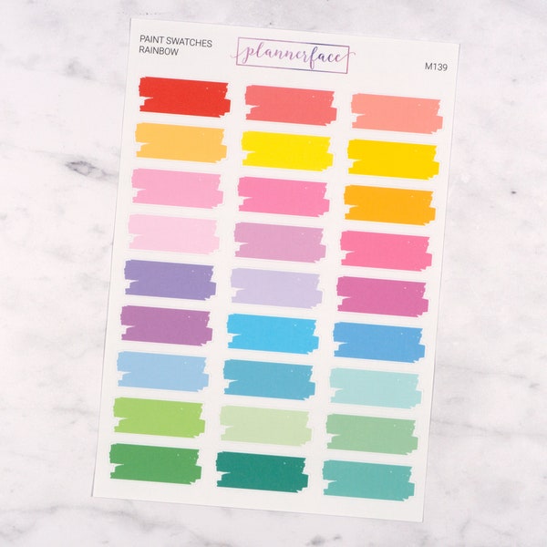 Paint Swatches | Rainbow Multicolour | Rainbow Functional Stickers for Vertical Planners (M139)