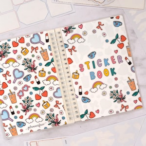 Sticker Sheet Reusable Sticker Album 5&quot; x 7&quot; | Sticker Collecting Book, Sticker Storage, Repositionable Paper, Plannerface