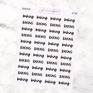 Scripts de pâtisserie | Stickers agenda lettrage, polices d'écriture manuscrite en noir