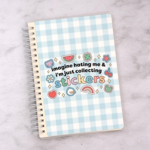Sticker Collector Reusable Sticker Album 5&quot; x 7&quot; | Sticker Collecting Book, Sticker Storage, Repositionable Paper, Plannerface