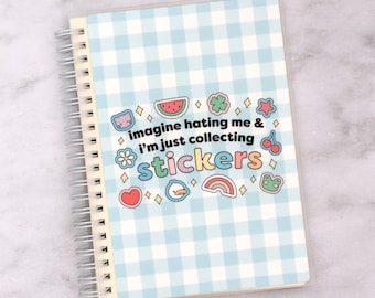 Sticker Collector Reusable Sticker Album 5&quot; x 7&quot; | Sticker Collecting Book, Sticker Storage, Repositionable Paper, Plannerface