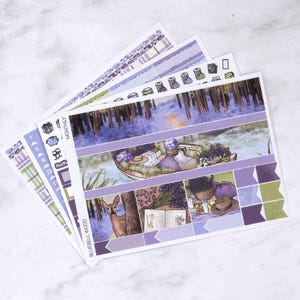 Bluebell Wood Monthly Kit | Frühlings-Monatsaufkleber-Kit für die Verwendung mit vertikalen Planern, Standard Vertikales Monats-Kit für ECLP