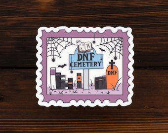 DNF Cemetery Die Cut Vinyl Sticker with Durable Matte Lamination - Use on Laptops, Planners, Notebooks. Splash Proof Finish